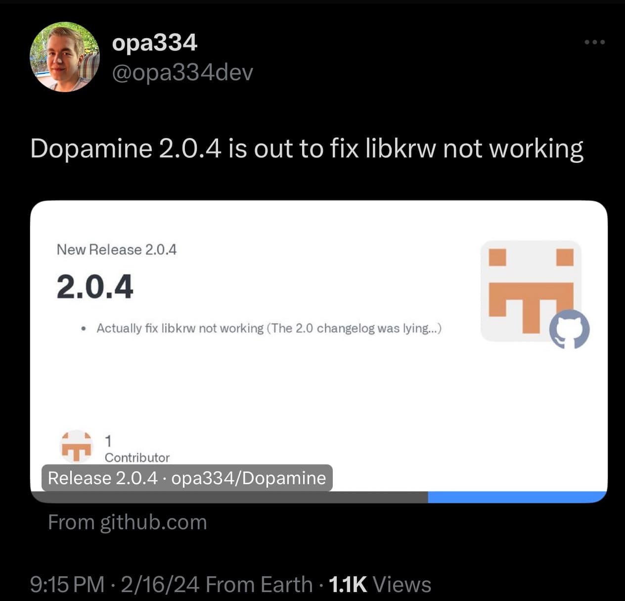 Dopamine v204 update.