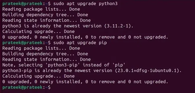 Upgrading Python and Pip in Ubuntu 