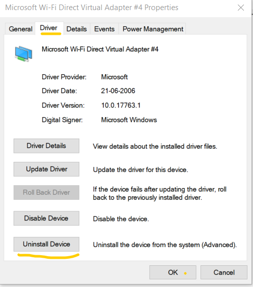 Uninstalling the Current Driver