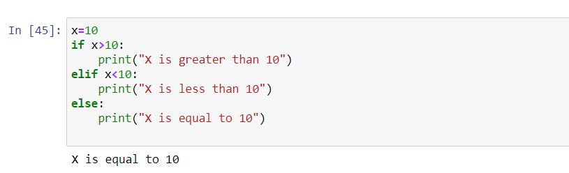 components of Python | if elif else