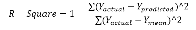 Evaluation Metric R-Square