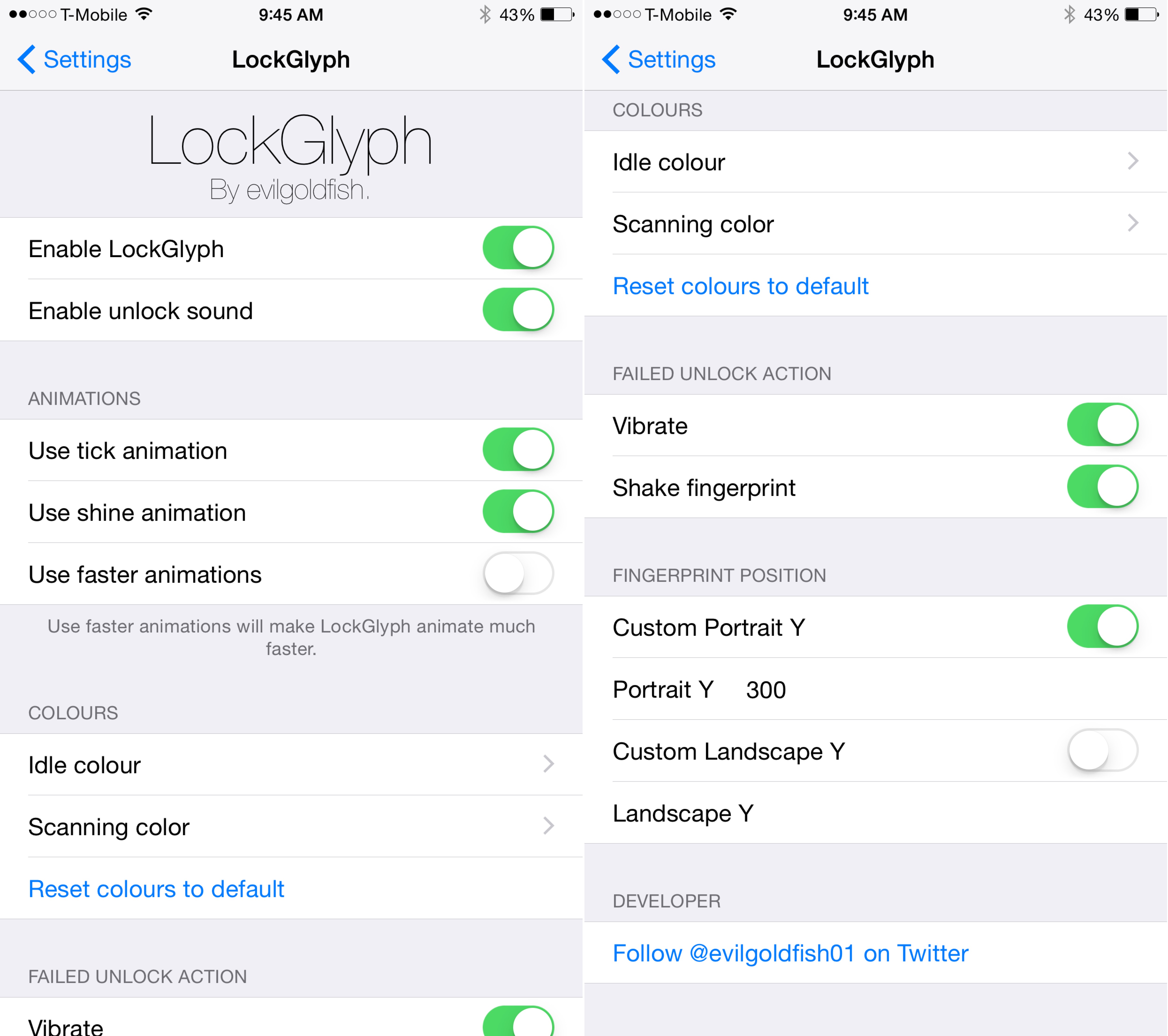 LockGlyph Settings