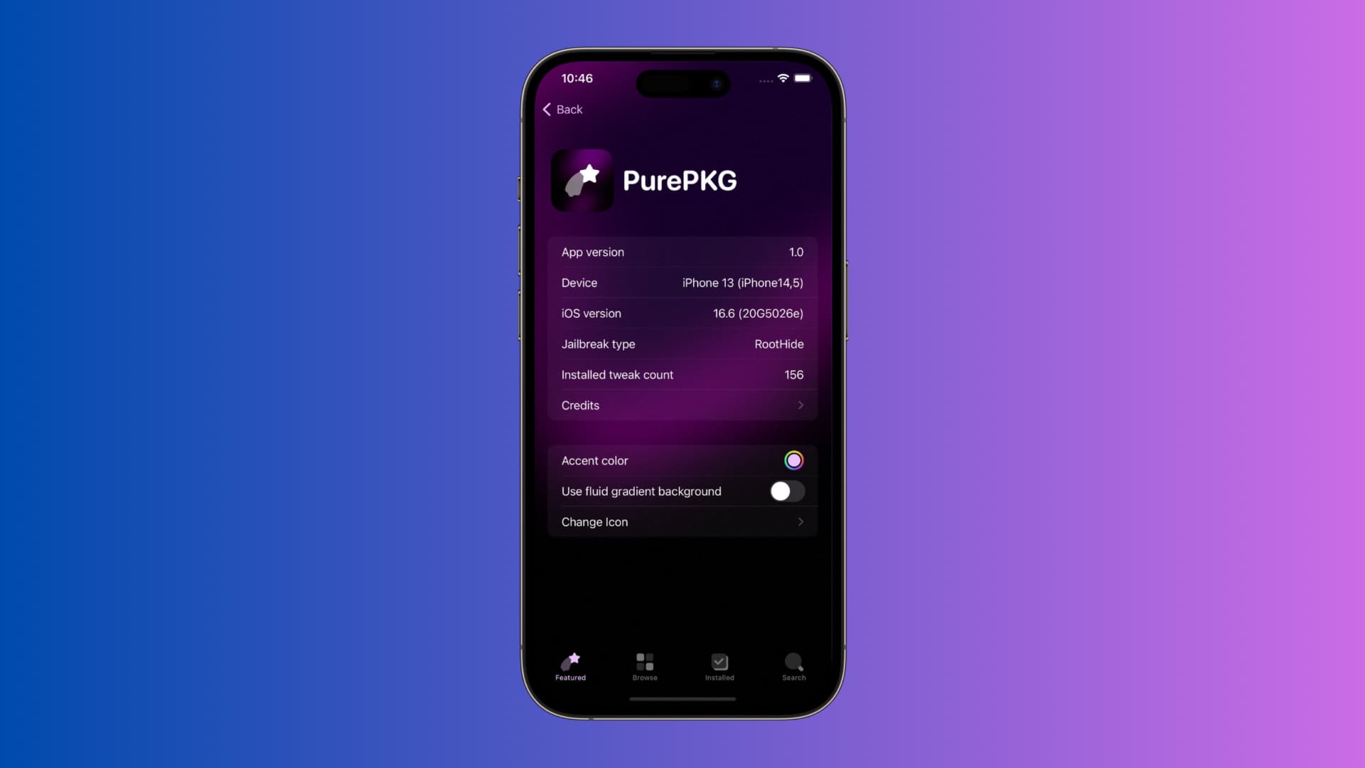 PurePKG package manager app.