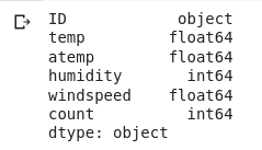 #data type of variables