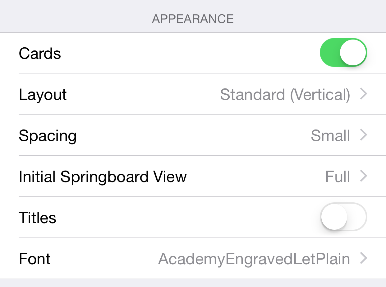 Switchability Settings 2