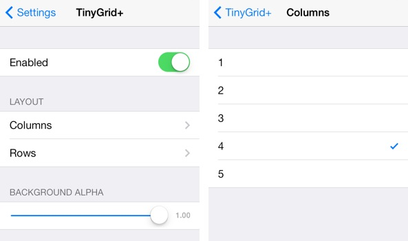 Tiny Grid Settings