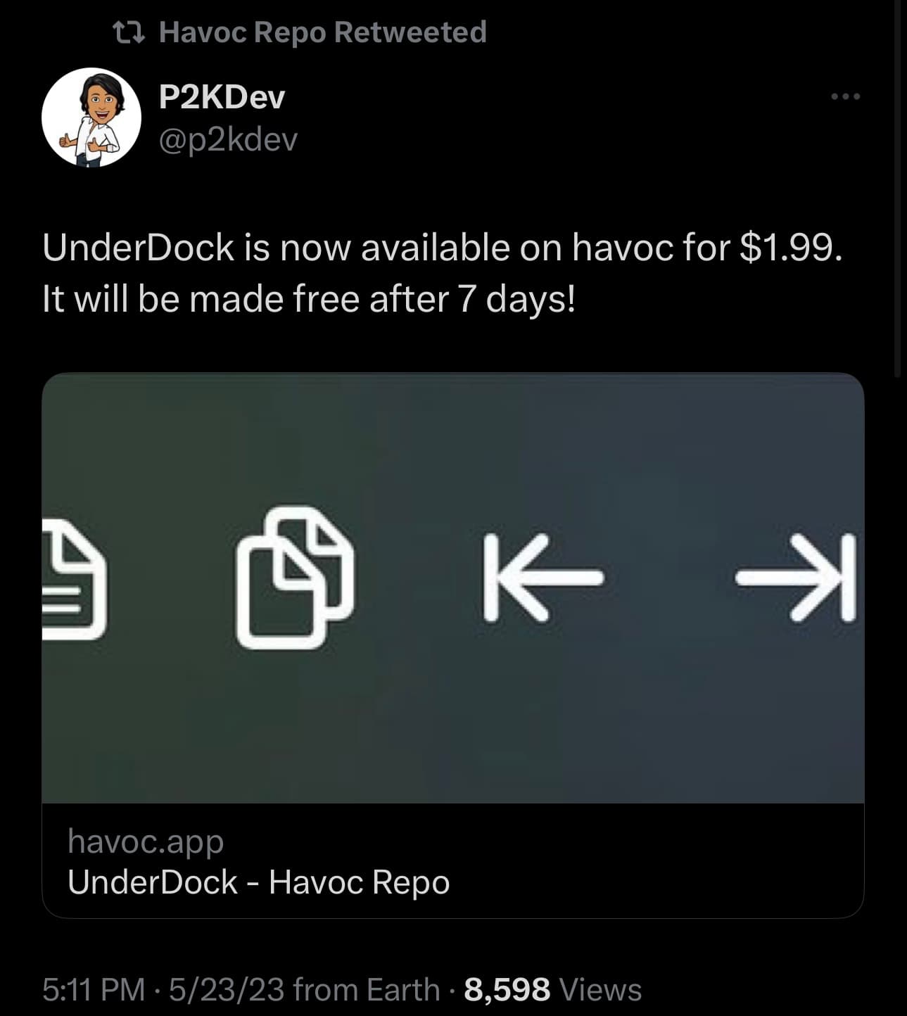 UnderDock will become free.