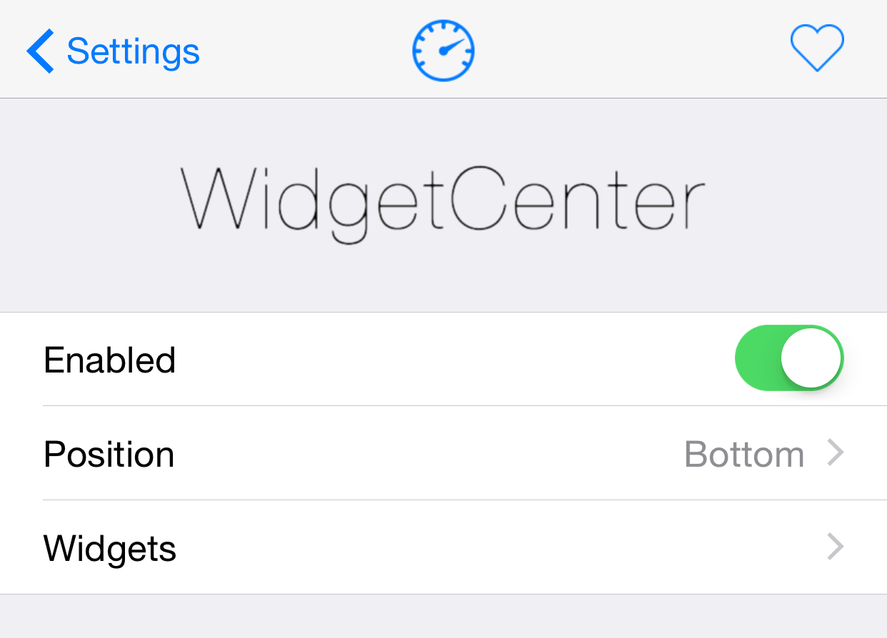 WidgetCenter Preferences