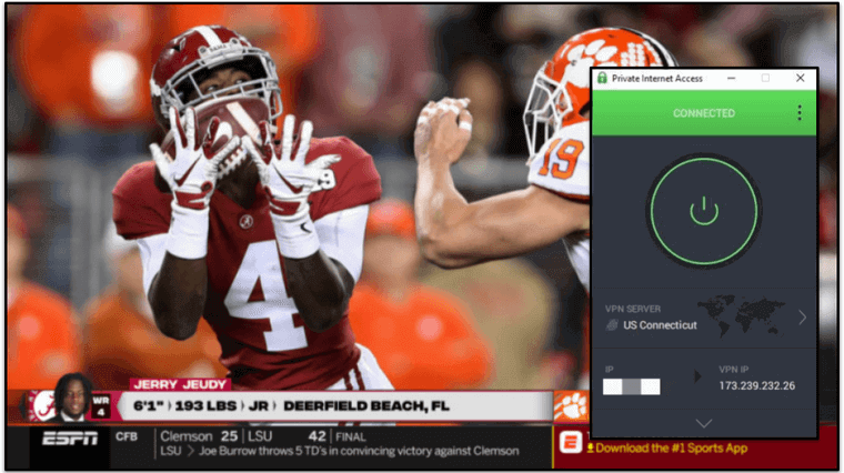 🥈2. Private Internet Access — User-Friendly Mobile Apps For Watching College Football