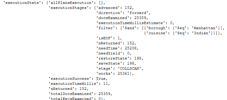 mongodb querry stats