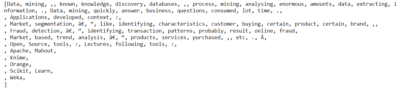 Natural Language Processing stopwords removal