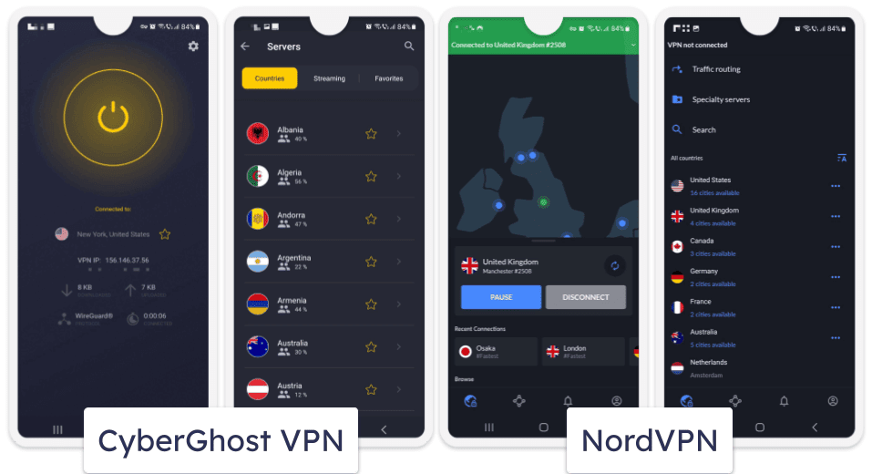 Apps &amp; Ease of Use — Both VPNs Are Very User-Friendly