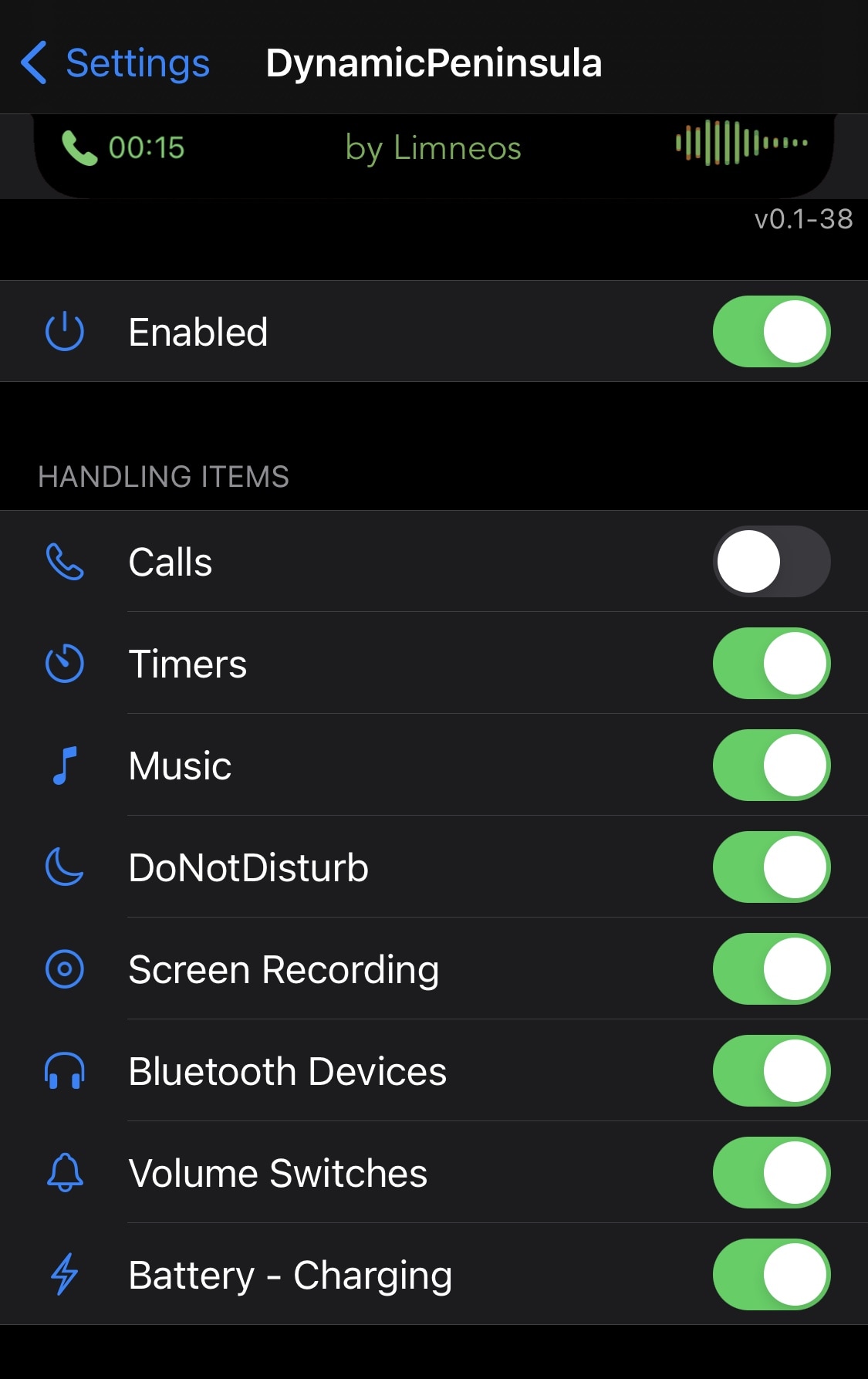 Preference pane to configure the Dynamic Peninsula jailbreak tweak.