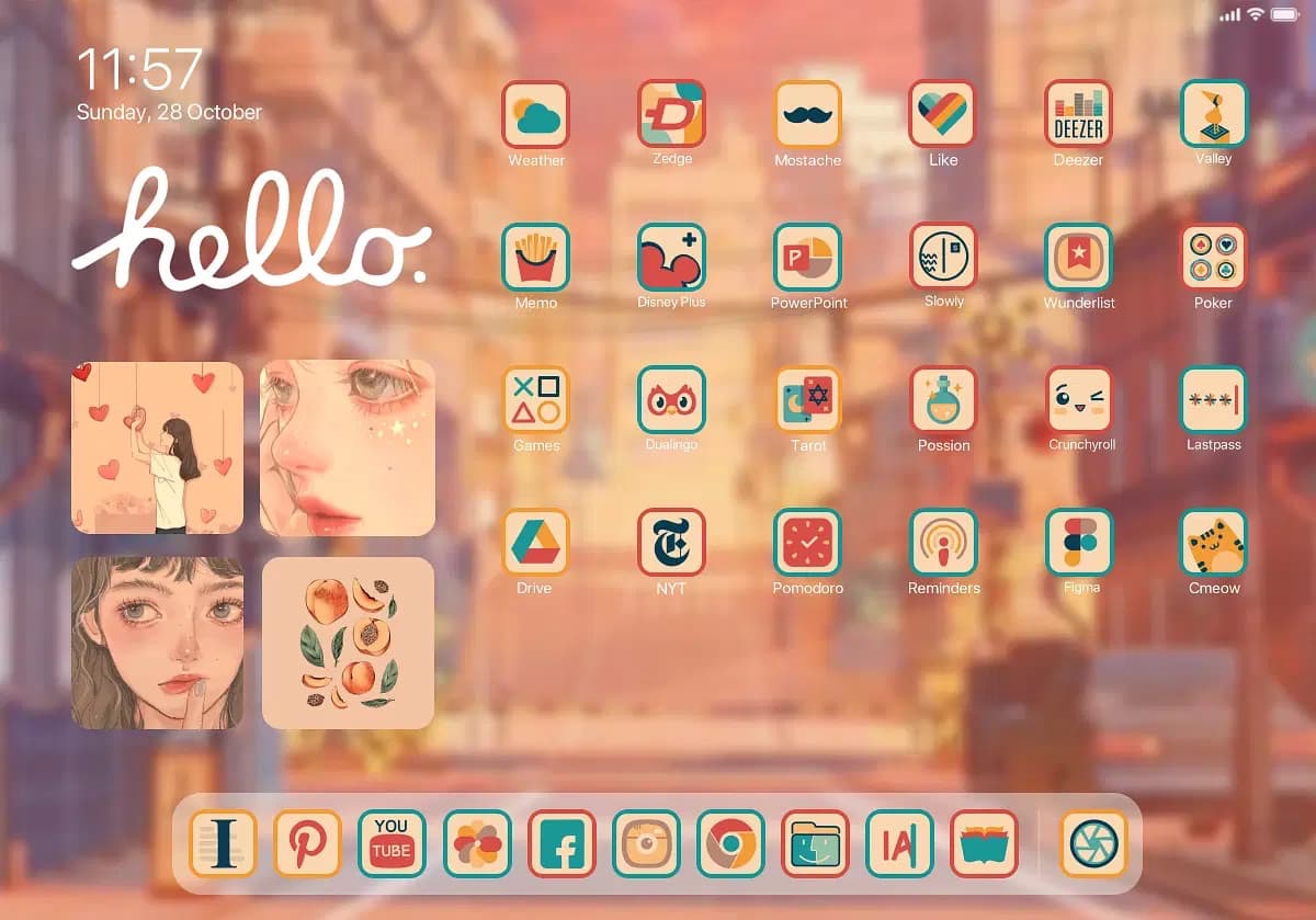 Lonie theme on iPad.