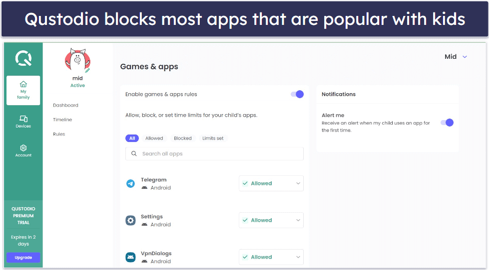 Games &amp; Apps — Qustodio Is the Better Choice Overall