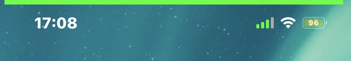 TinyBars green-colored cellular signal strength indicator.