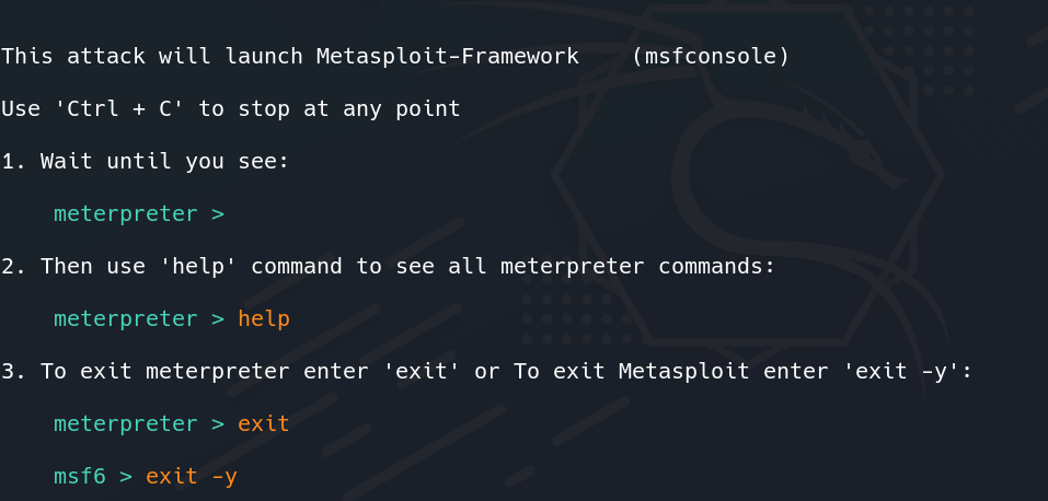 Launching Metasploit