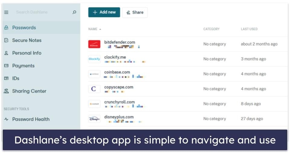 🥈2. Dashlane — User-Friendly Interface With a VPN