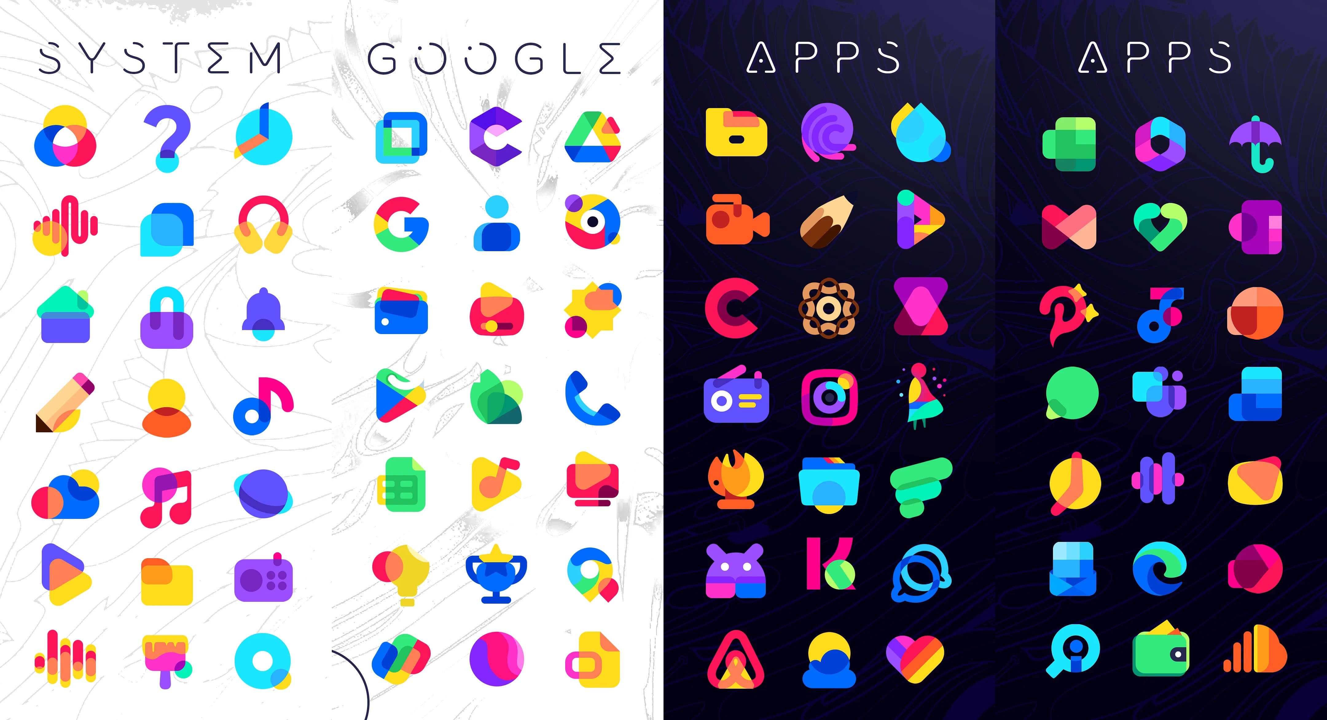 HEPTA Theme app icon examples. 