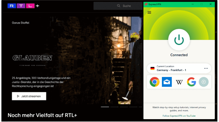 🥇1. ExpressVPN — Best VPN for Watching RTL+ (TV NOW)