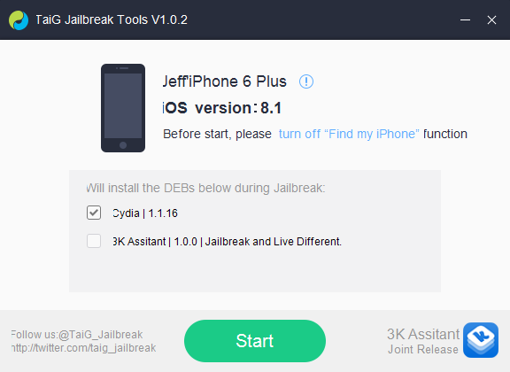 TaiG jailbreak tool english