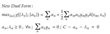 Mathematics SVM new dual form