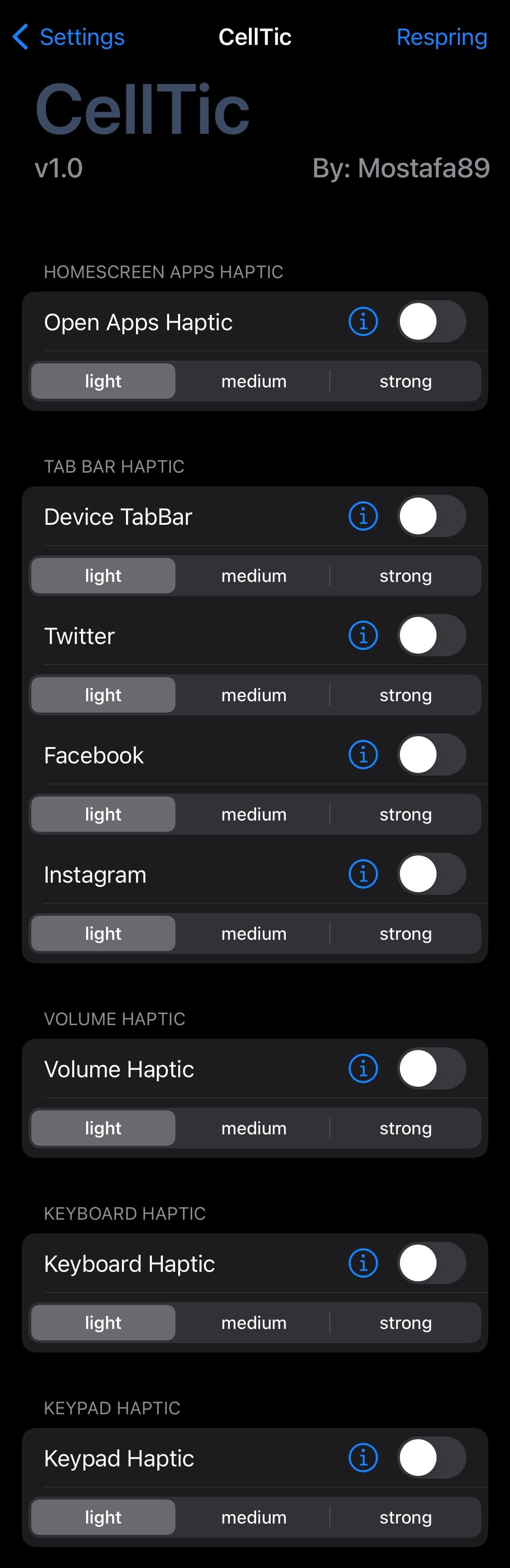 CellTic preference pane.