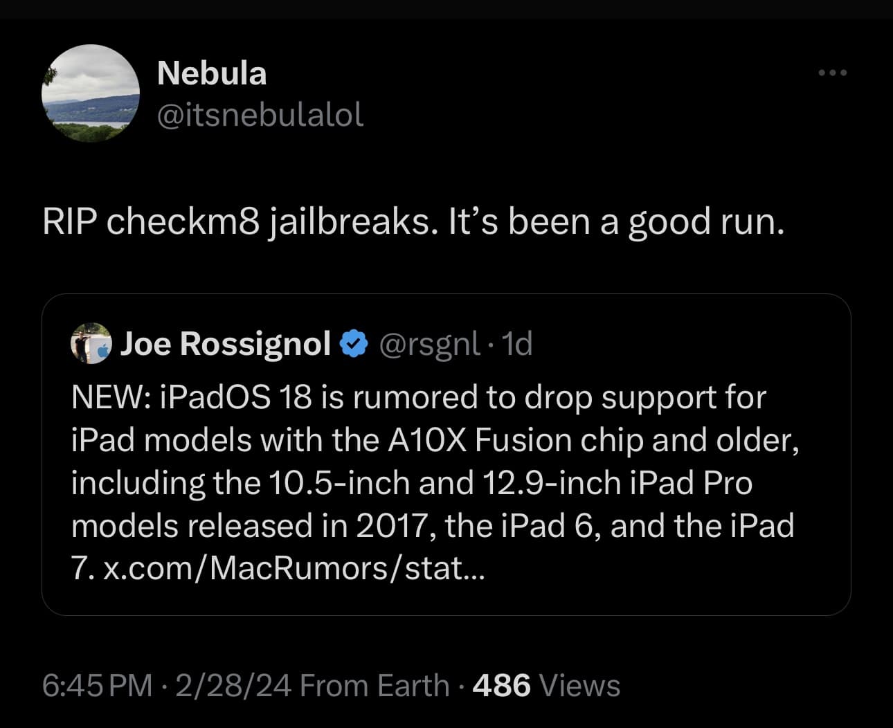 iPadOS 18 could drop support for checkm8-vulnerable iPads.