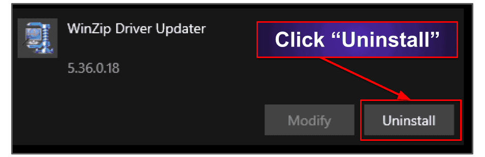 Preliminary Step: Uninstall WinZip Driver Updater