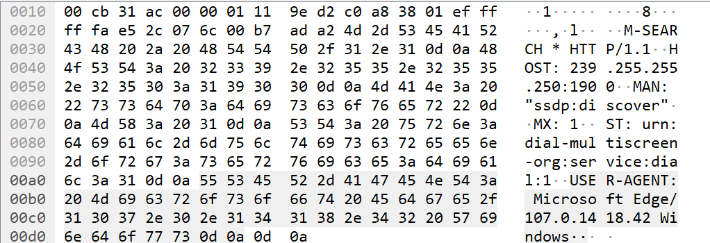 Packet Bytes