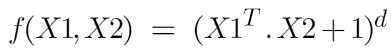 Formula for the polynomial kernel