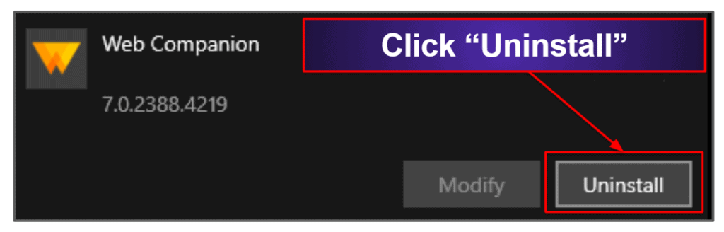 Preliminary Step: Uninstall Adaware Web Companion