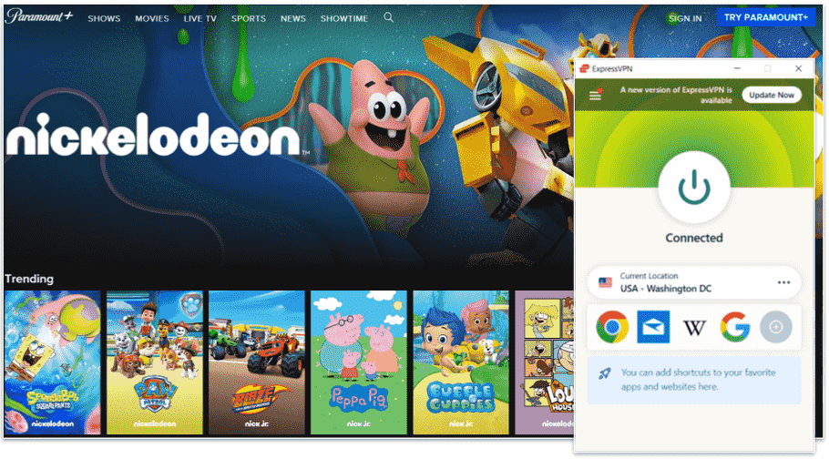 🥇1. ExpressVPN — Best VPN for Watching Nickelodeon in 2024