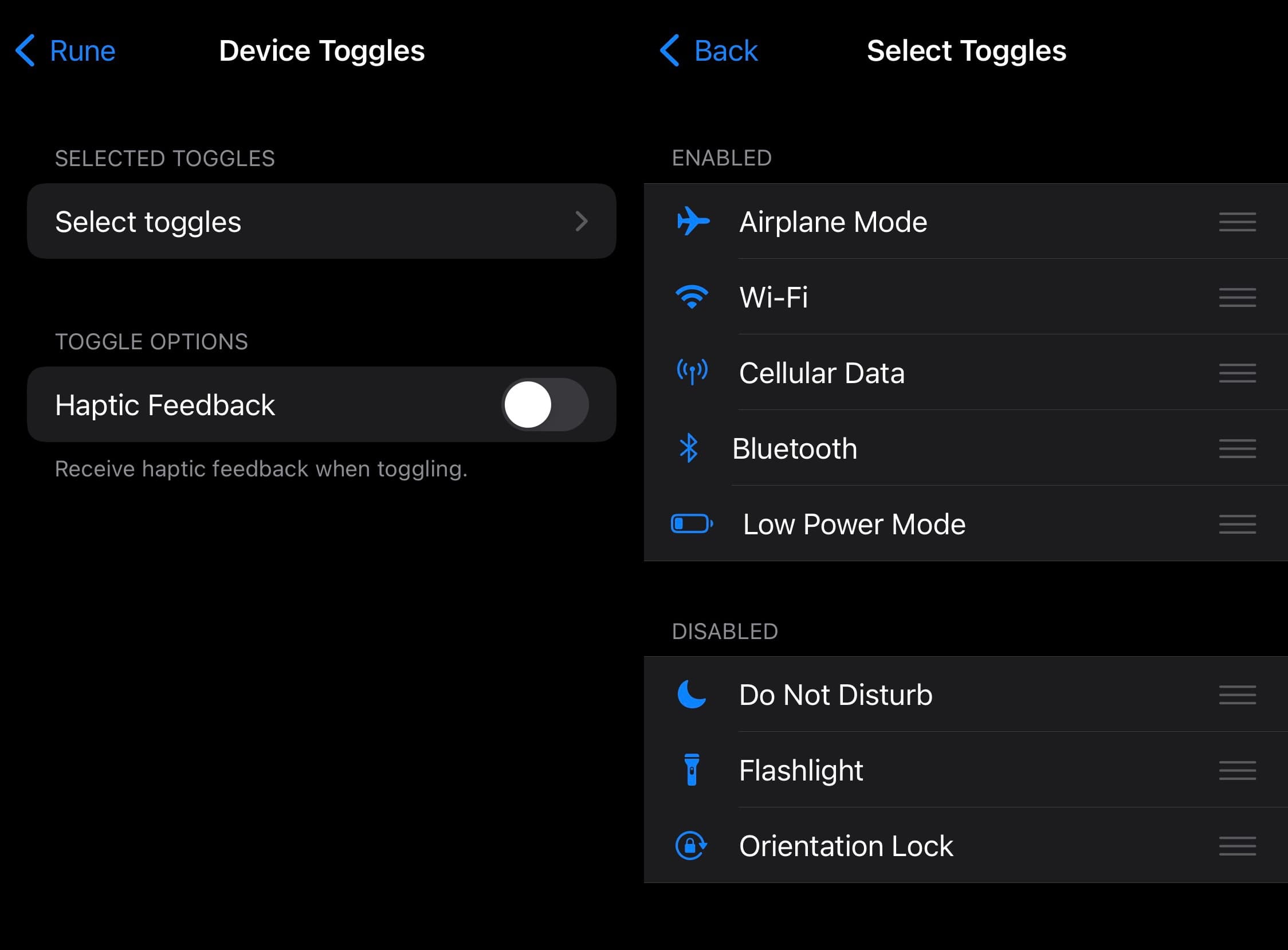 Rune Device Toggles prefs.