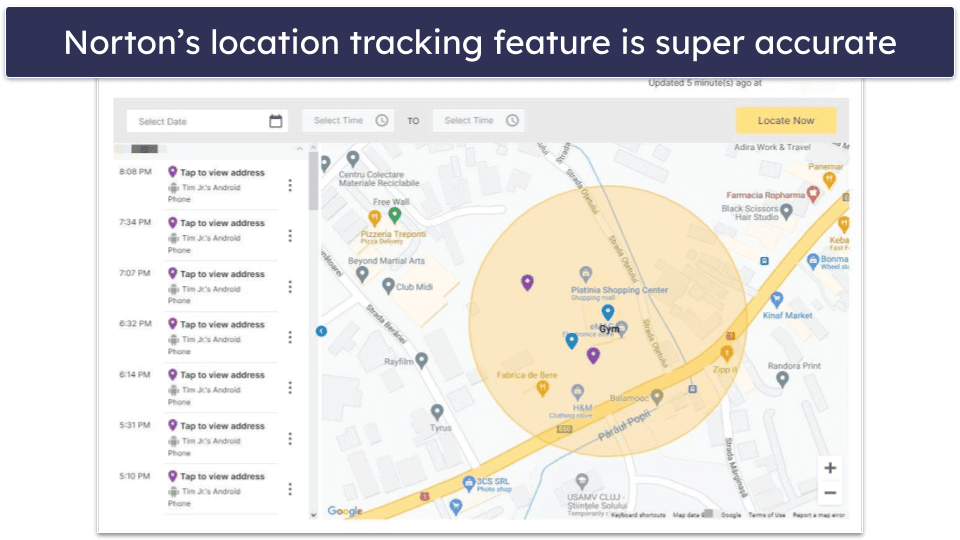 🥈2. Norton Family — Accurate Location Tracking Tool