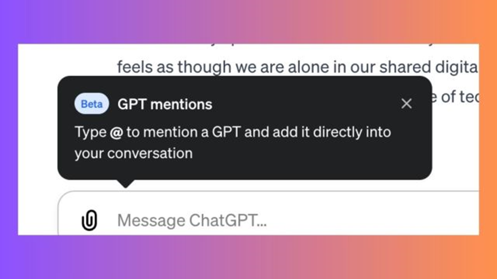 GPT Mentions lets users integrate custom GPTs or AI bots into ChatGPT.