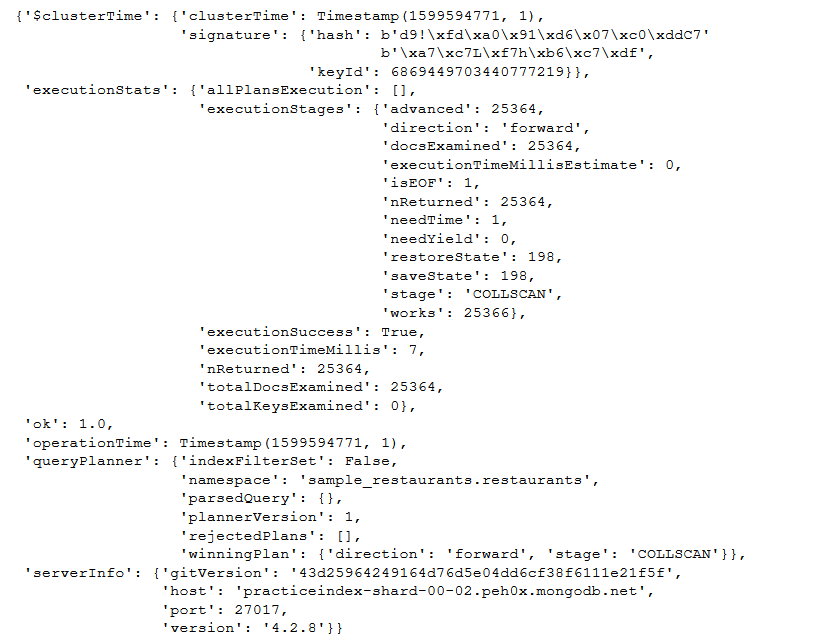 MongoDB Indexes - MongoDB query statistics