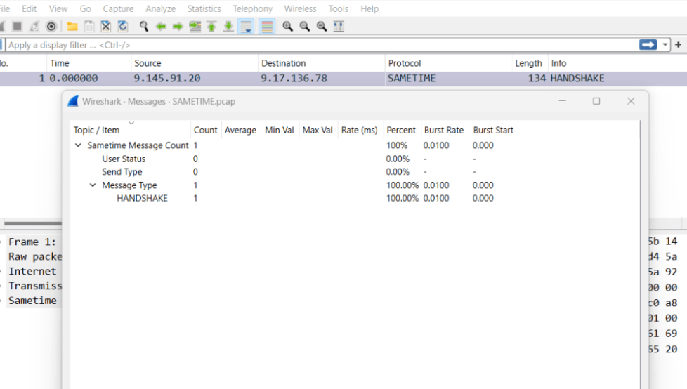 Samtime on Wireshark