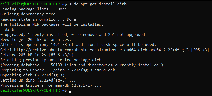 installation of Dirb