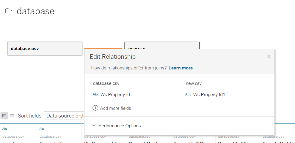 database realtion in tableau