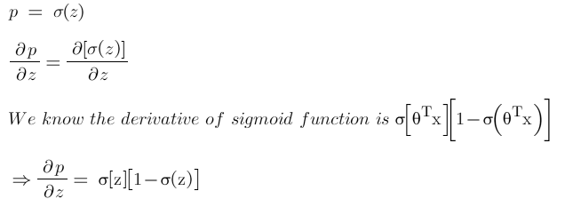 Step-3: Find derivative of 'p' w.r.t 'z'