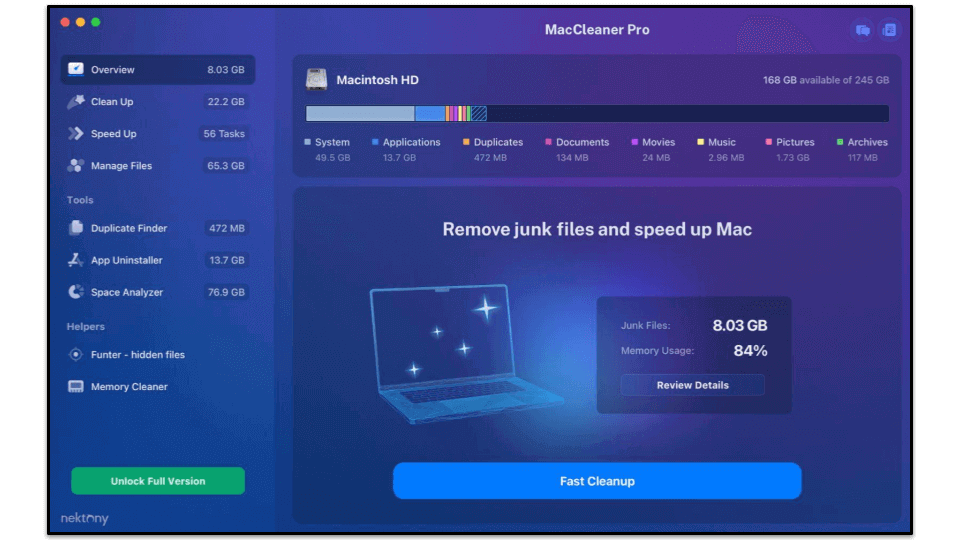 8. MacCleaner Pro — Efficient and User-Friendly Mac Maintenance