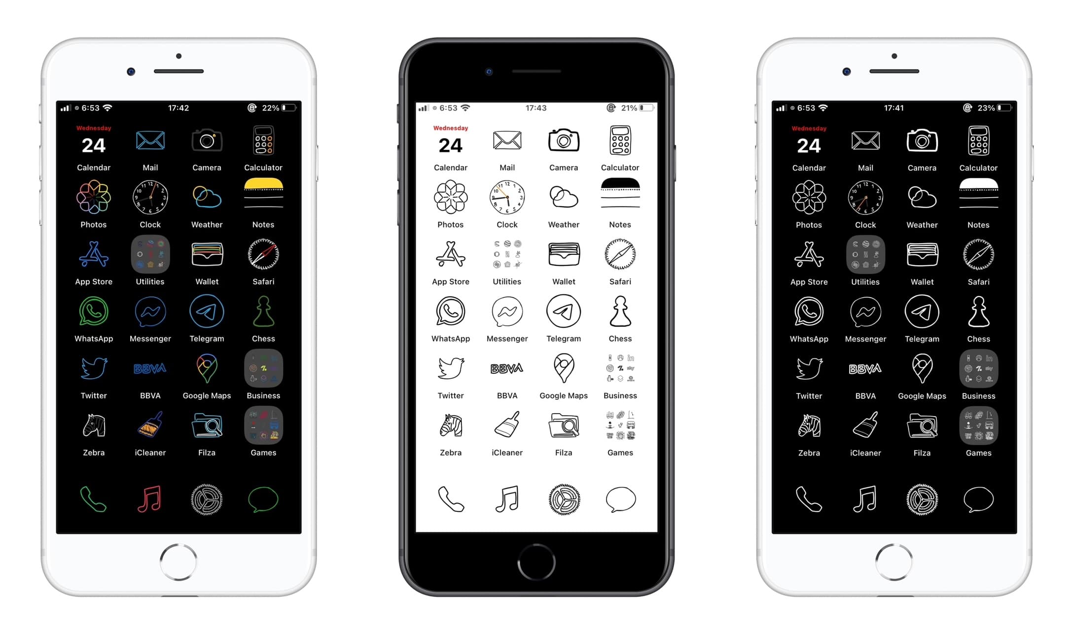 Draw iOS light and dark icons.