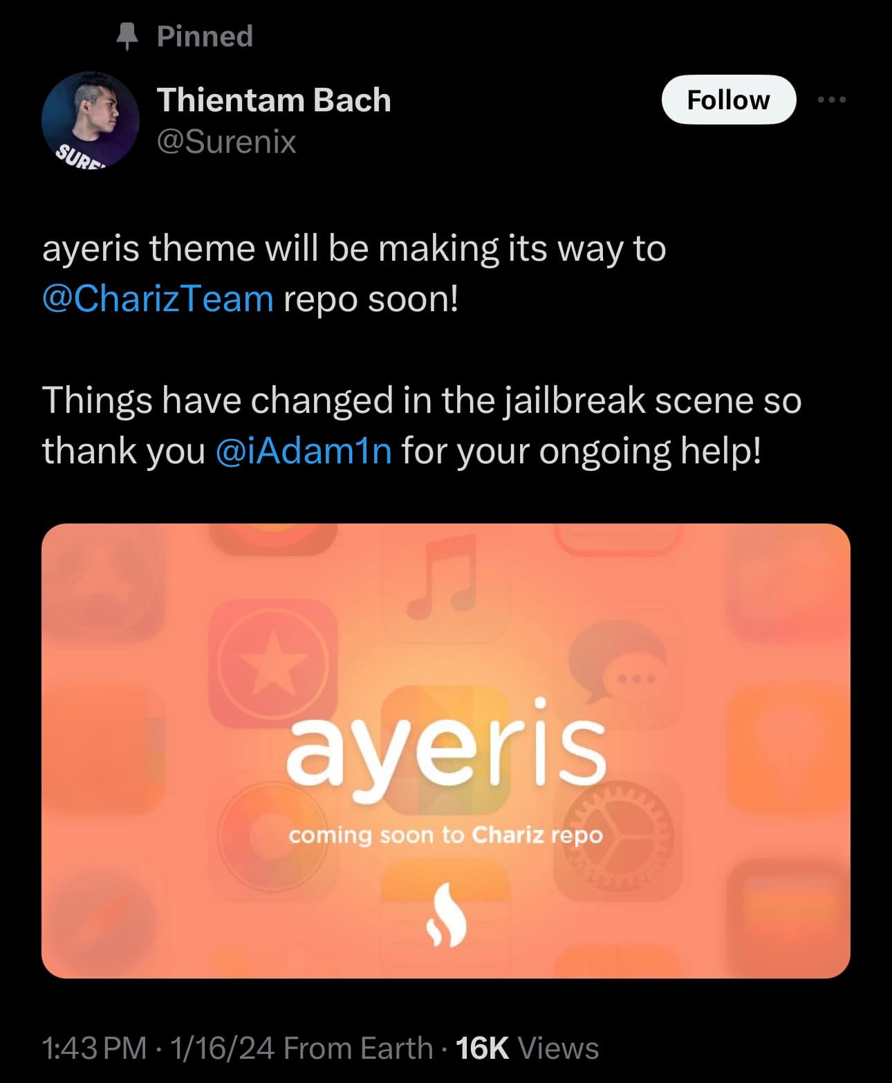 Surenix says ayeris theme will be coming to the Chariz repository.