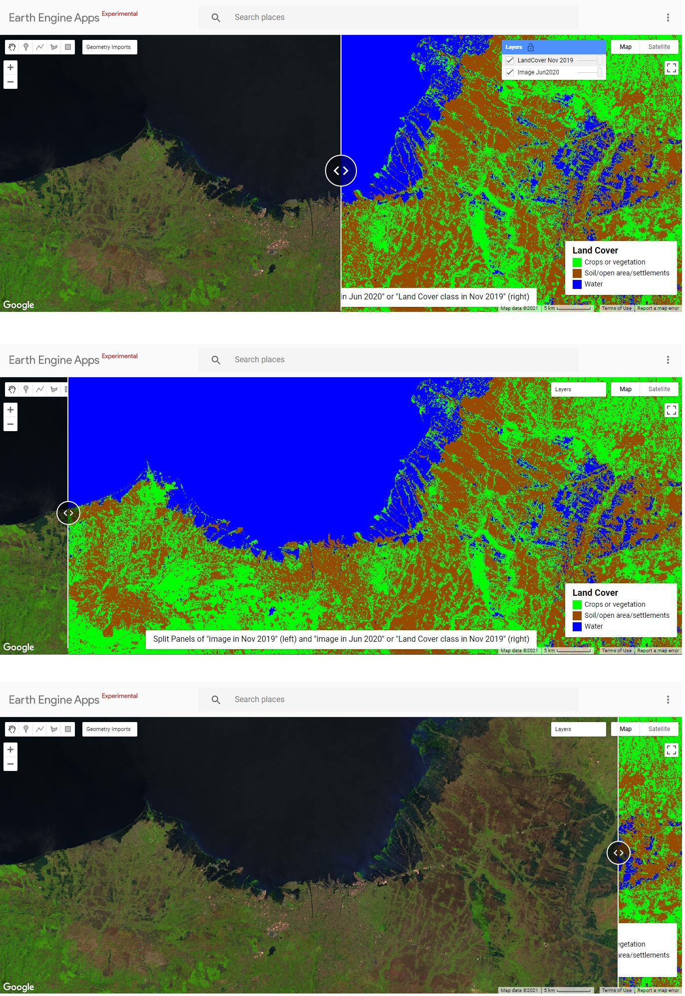 Comparing Machine Learning or Image Analysis with the Input Data split panels