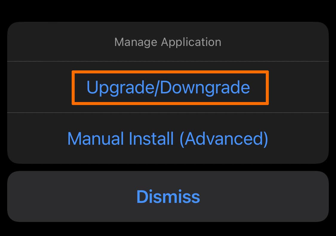 Upgrade downgrade button.