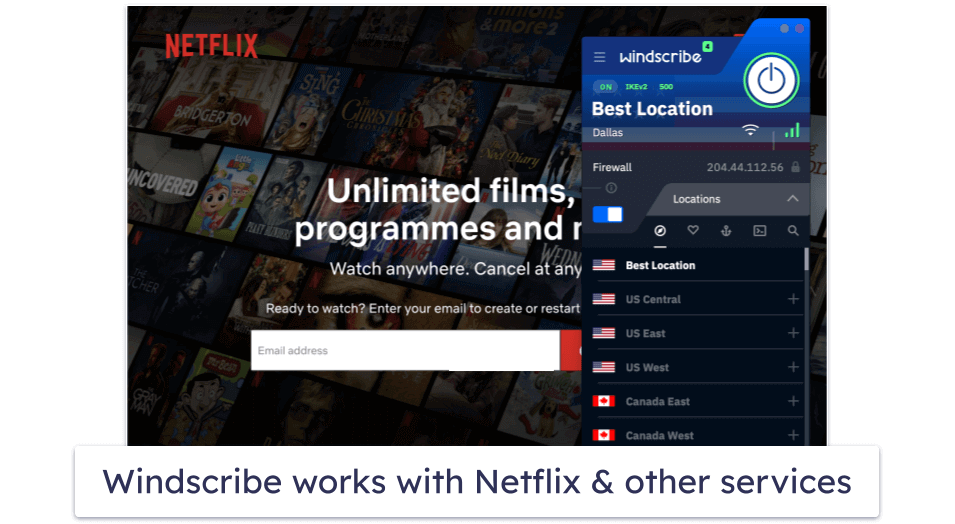6. Windscribe — Decent Free VPN for Streaming