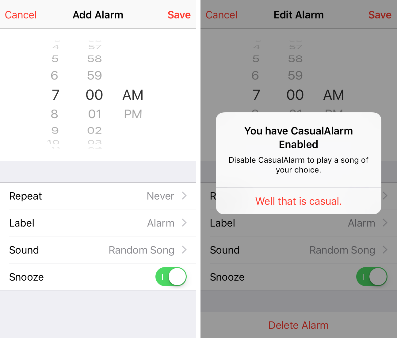 CasualAlarm Clock App