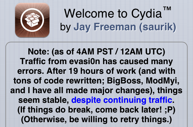 Cydia traffic