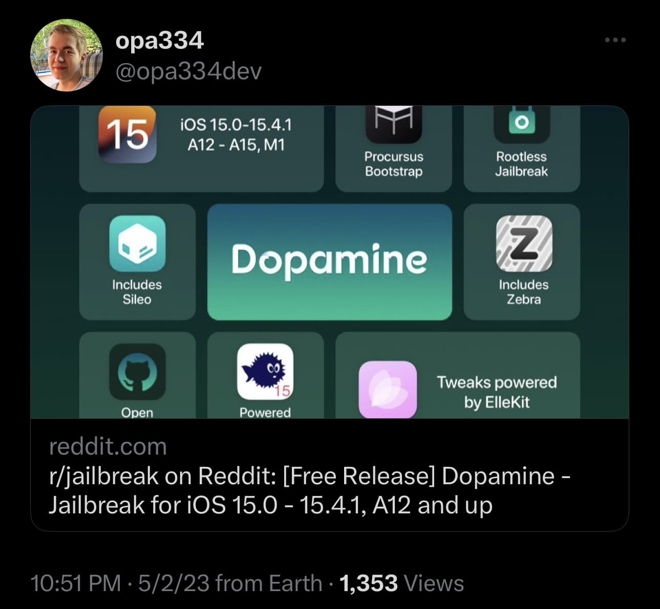 Dopamine released.